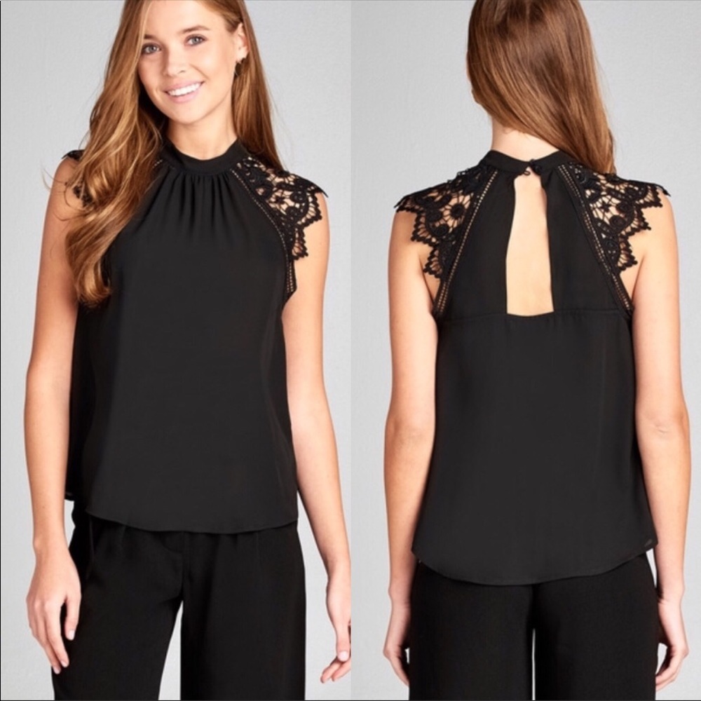 SOLD OUT Lace open shoulder top with open back